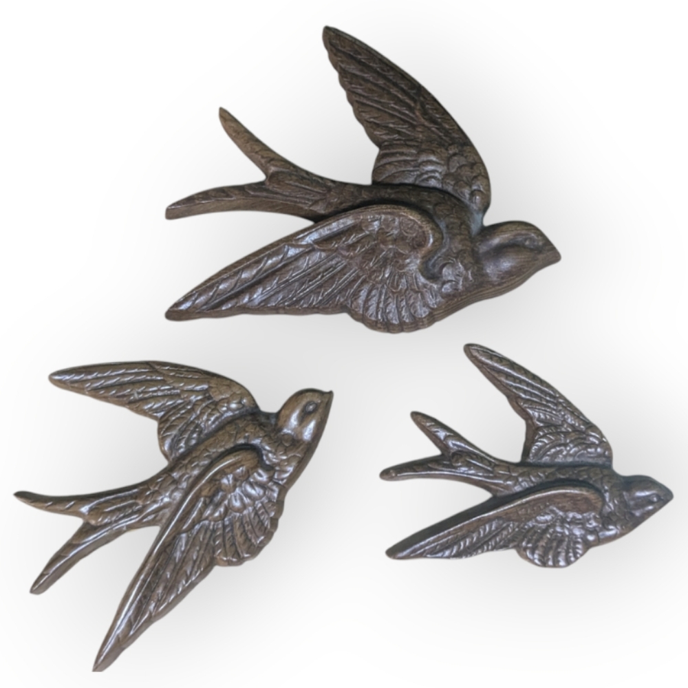 Set of 3 Vintage Sparrow Wall Decor